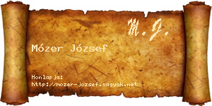 Mózer József névjegykártya